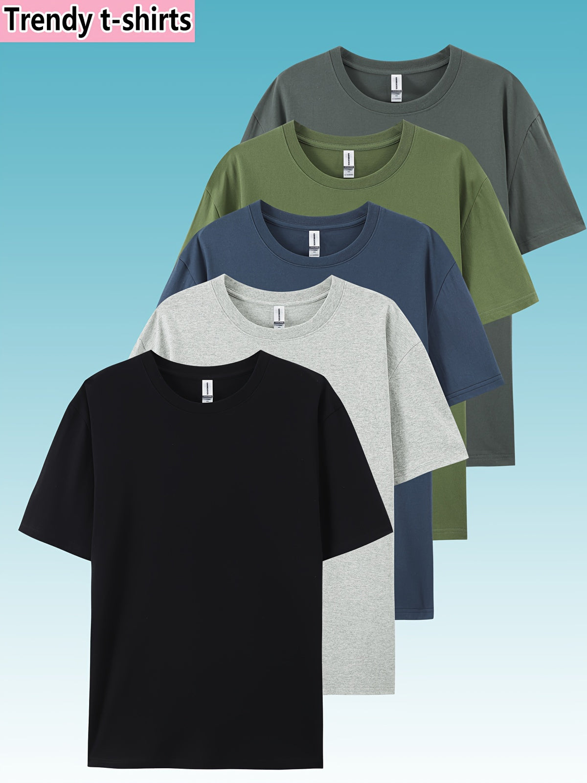 5 قطع من قمصان القطن للرجال