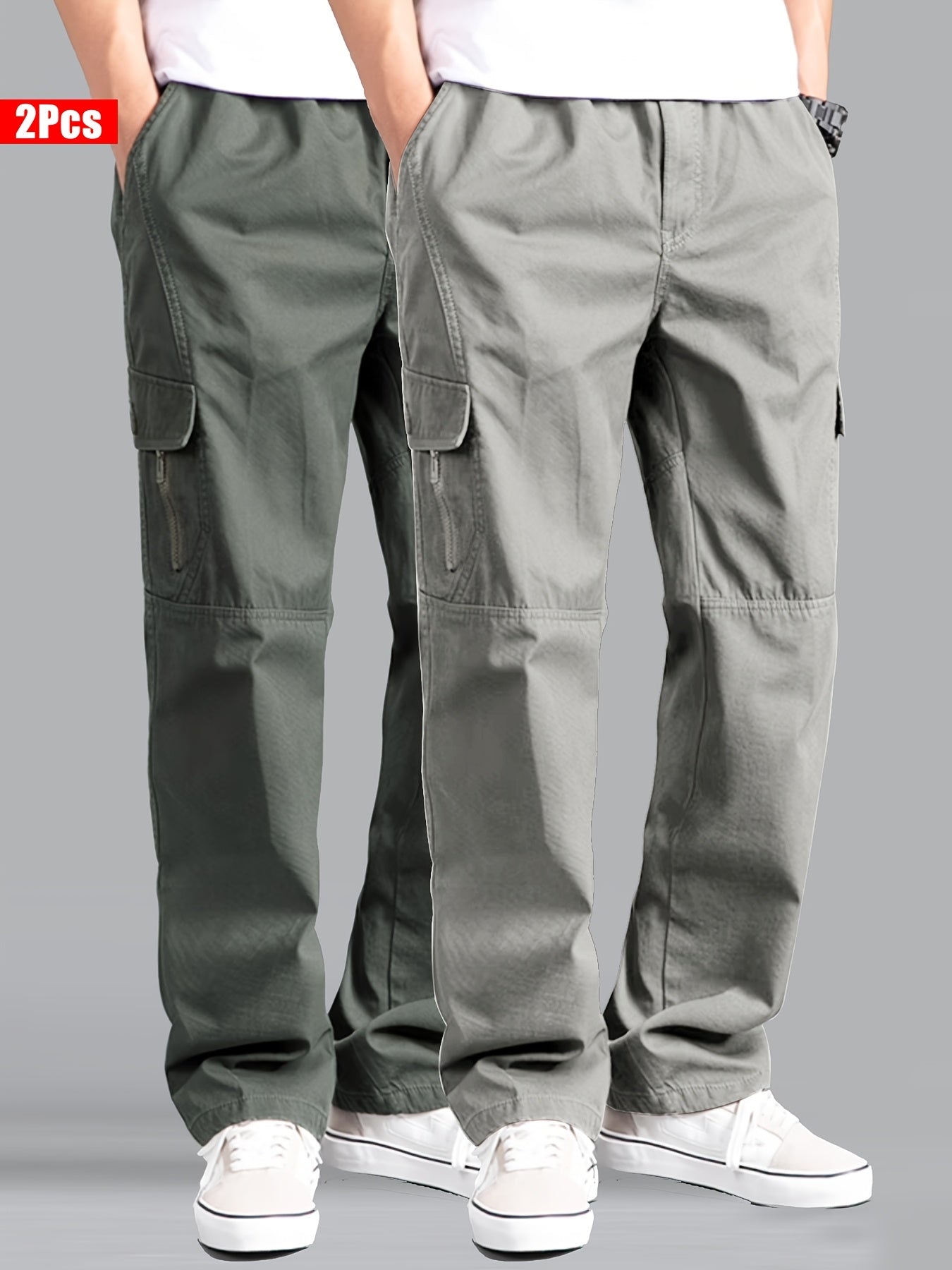 قطعتان من سروال كارجو قطني للرجال
