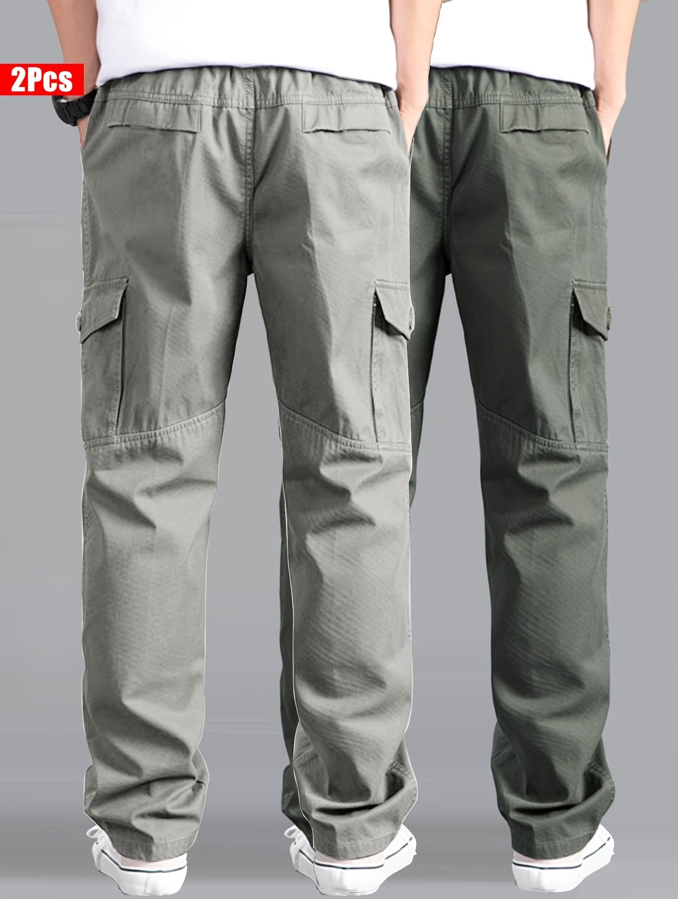 قطعتان من سروال كارجو قطني للرجال