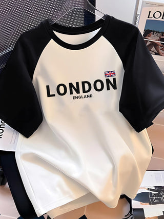 تيشيرت رجالي برسمة لندن إنجلترا بأكمام راجلان