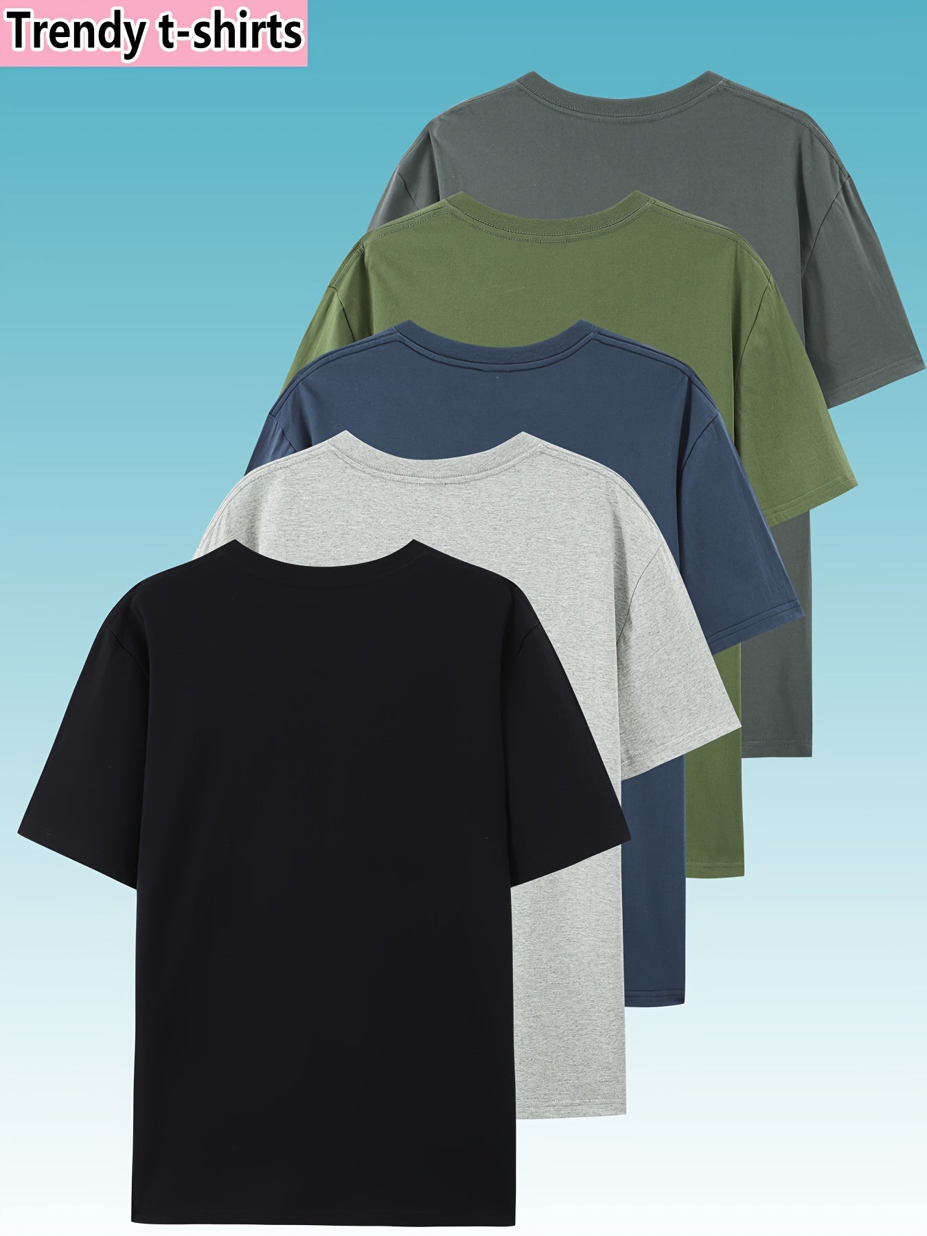 5 قطع من قمصان القطن للرجال