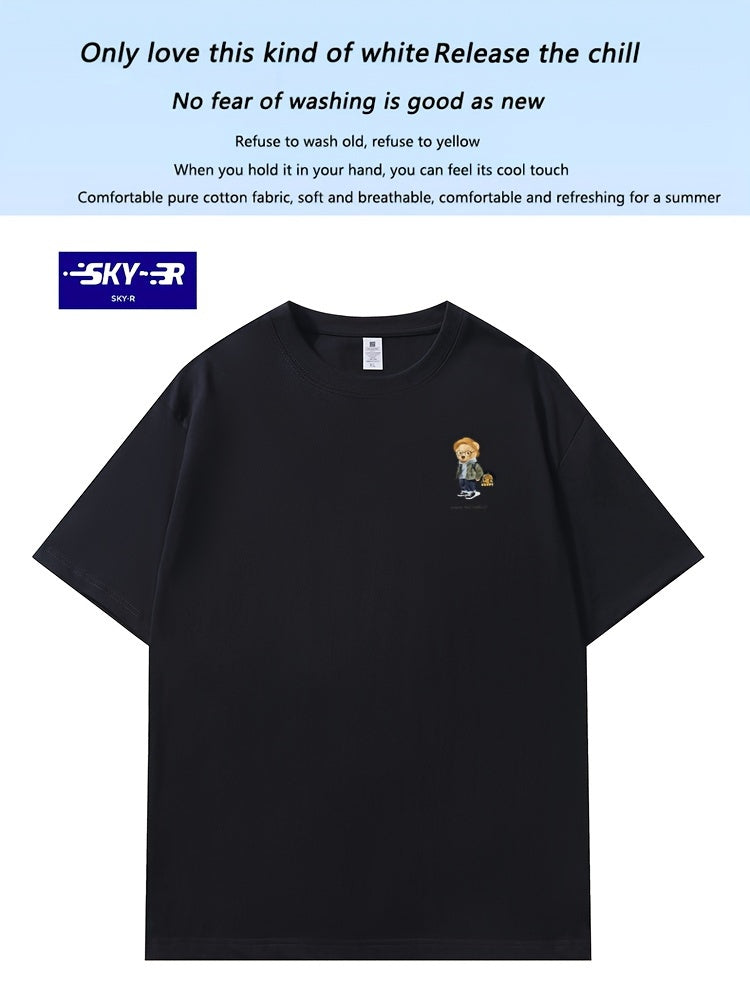 تي شيرت كاجوال صيفي برقبة طاقم قصيرة