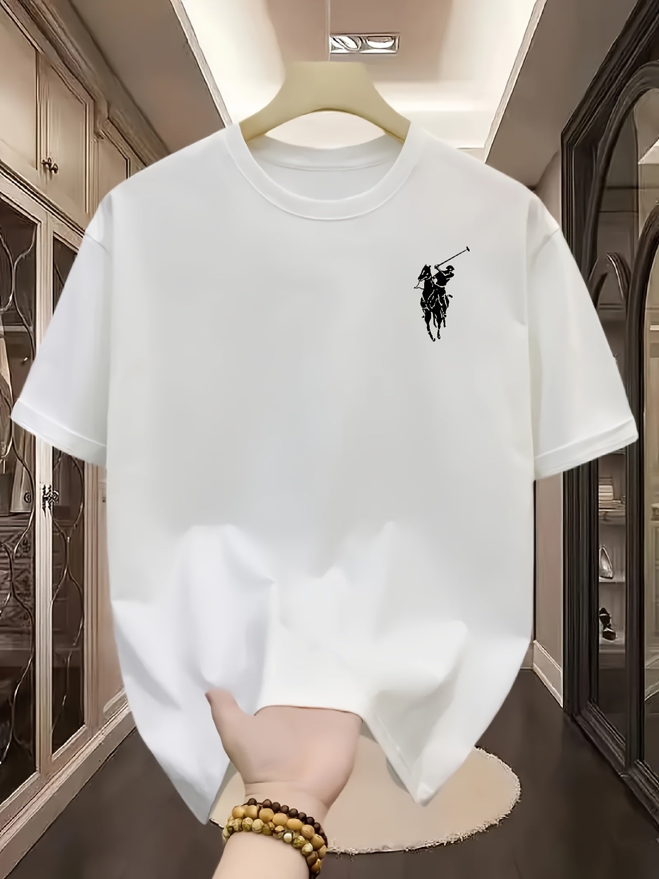 تيشيرت قطني بشعار اللاعب للرجال