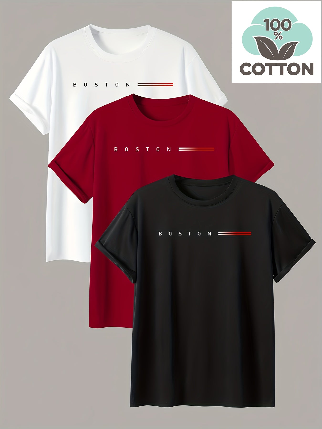 طقم تيشيرتات رجالي قطن