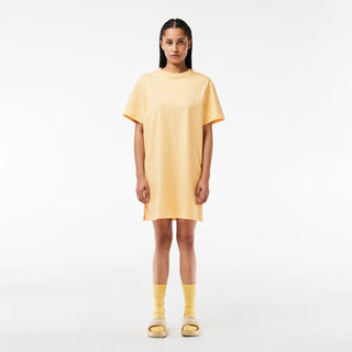 فستان جيرسيه بأكمام قصيرة وكبير الحجم Lacoste