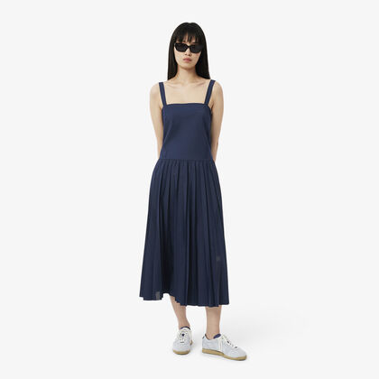 فستان طويل بحزام مطوي Lacoste