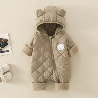 fall شتاء newborn baby cotton جمبسوت warm cotton-padded clothes with bear pattern for climbing
