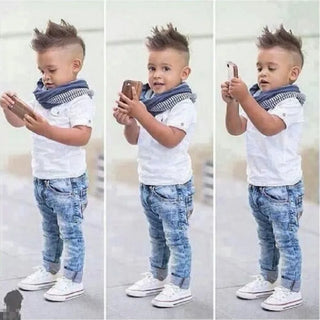 fashion children's clothing طقم صيف جديد أولاد' baby أكمام قصيرة t-shirt shorts two piece children's leisure sports طقم