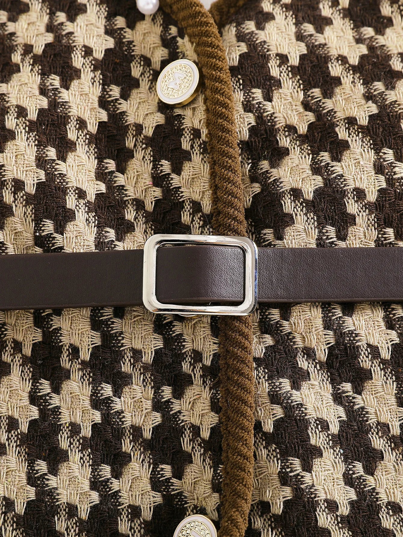 بنات composite thick plush طويل فيست jacket + pit strip high collar أكمام طويلة توب بدلة بحزام