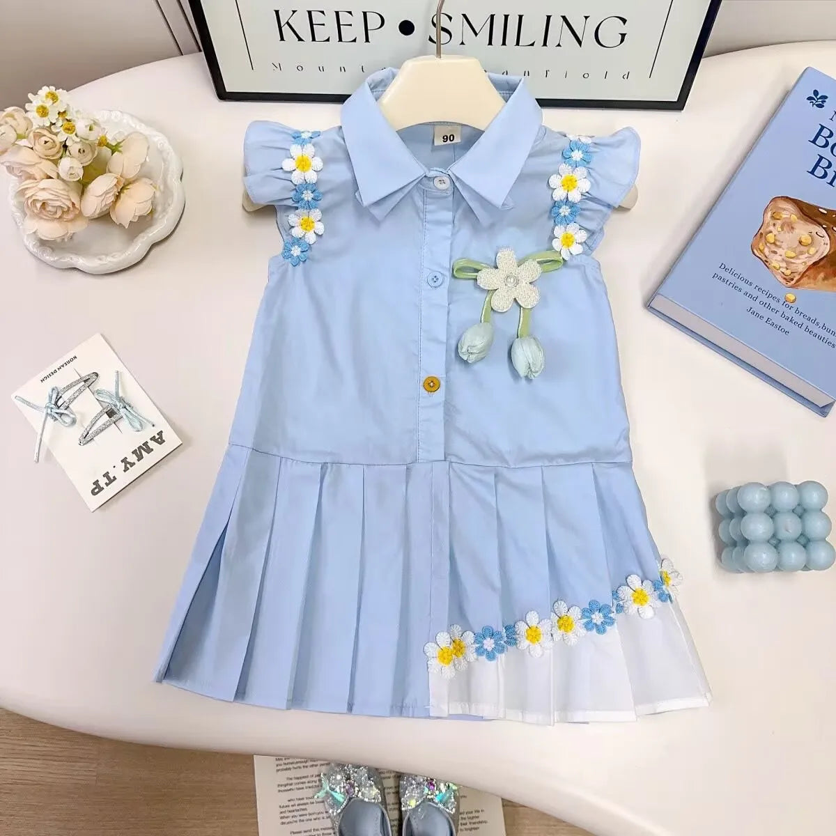 بنات' صيف موضة 2025 جديد ستايل كم كشكش flower أميرة فستان for baby بنات، بليسيه children's فستان