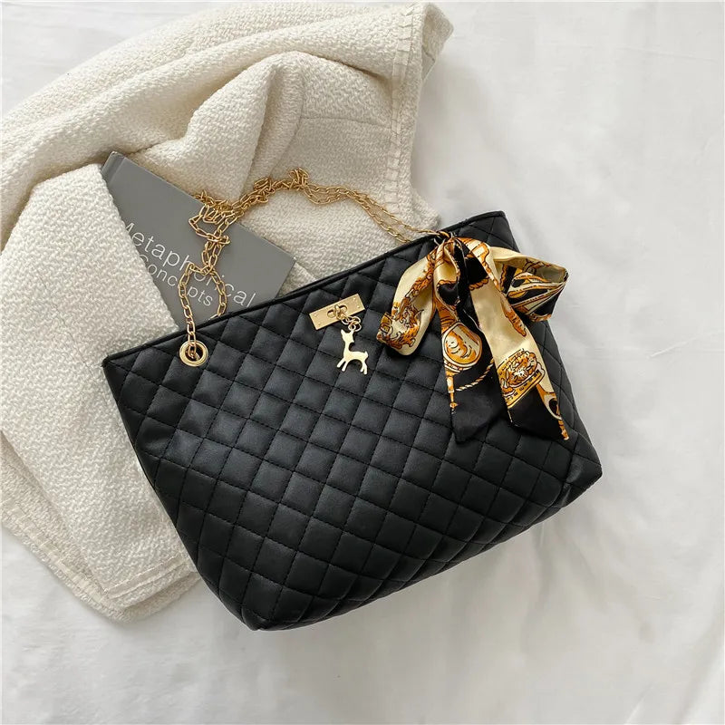 شنطة كتف كلاسيك للنساء - 2021 Ladies Fashion Leather Shoulder Lux