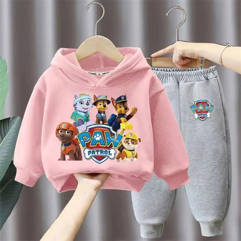 جديد أولاد' كاجوال outfits two-piece cotton hoodie بدلة with foreign ستايل cartoon printed توب children's sizes