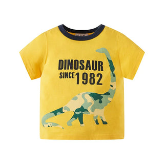 hot sale أولاد baby صيف o-neck t-shirt كاجوال ستايل 100% cotton animal print ناعم breathable plus size 200 grams knitted odm