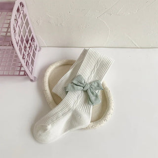 wholesale children's ربيع خريف solid color bow leggings baby bottoms anti-slip knitted technique كاجوال ستايل for بنات