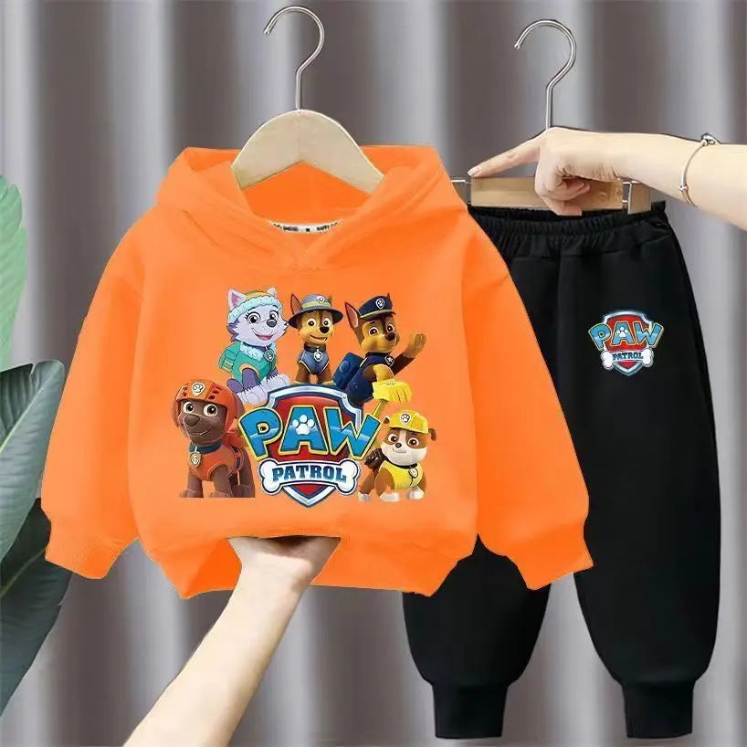 جديد أولاد' كاجوال outfits two-piece cotton hoodie بدلة with foreign ستايل cartoon printed توب children's sizes