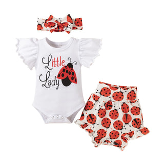3pcs sets جديد born بنت toddler clothes طقم كم كشكش بنت clothing suits newest baby صيف matching قصير pants romper