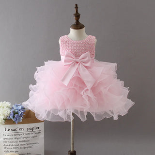 جديد أميرة فستان puff layered جيب little children flower بنت فستان birthday party evening فستان for 1-6year