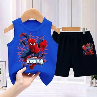spider-man طقم قطعتين for أولاد صيف sports فيست shorts formal-كاجوال cotton print baby fashion أولاد' sports shirt shorts