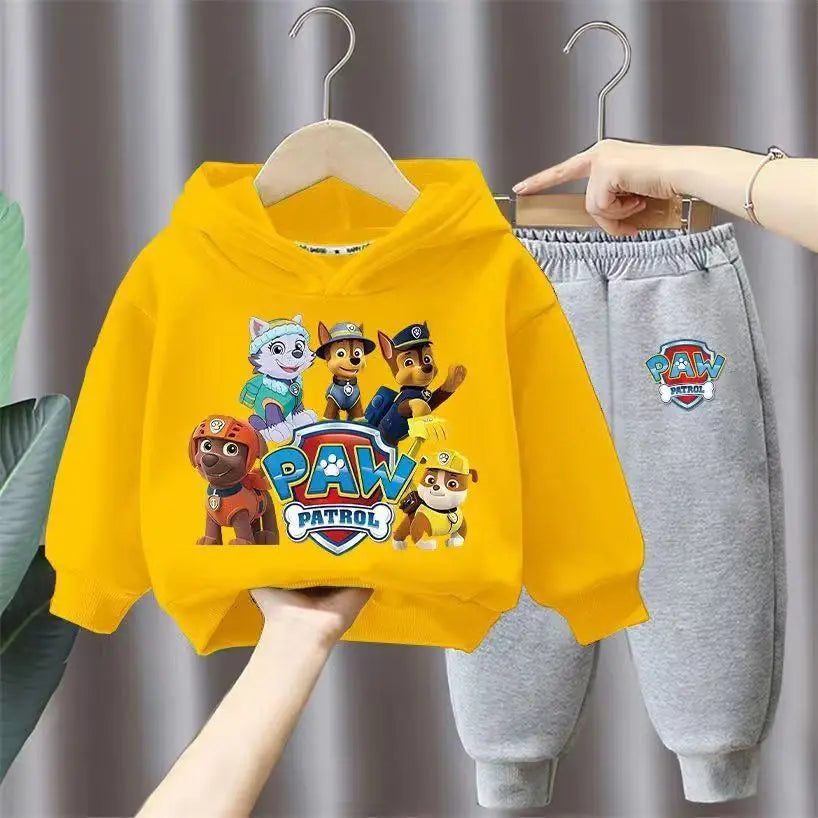 جديد أولاد' كاجوال outfits two-piece cotton hoodie بدلة with foreign ستايل cartoon printed توب children's sizes