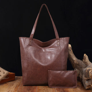 شنطة كتف كاجوال للنساء - Women's Soft Leather Hand Bags Oil Wax L