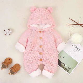 baby knitted قطعة واحدة halo clothes ربيع وخريف newborn clothing men and women baby sweater cute warm crawling clothes
