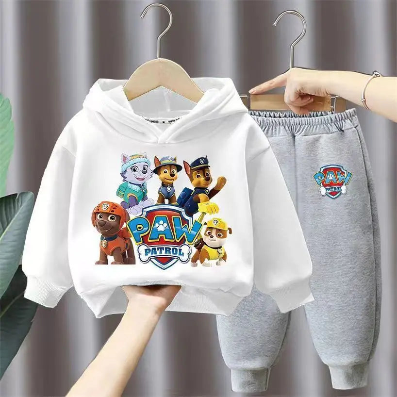 جديد أولاد' كاجوال outfits two-piece cotton hoodie بدلة with foreign ستايل cartoon printed توب children's sizes