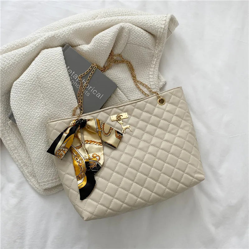 شنطة كتف كلاسيك للنساء - 2021 Ladies Fashion Leather Shoulder Lux