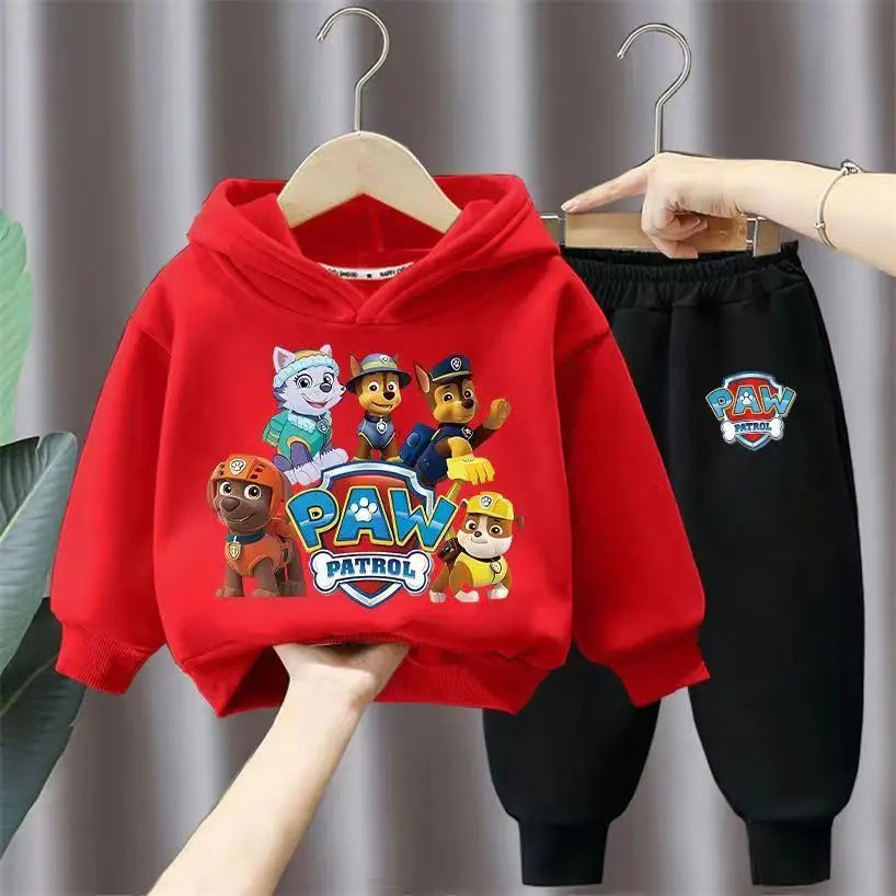 جديد أولاد' كاجوال outfits two-piece cotton hoodie بدلة with foreign ستايل cartoon printed توب children's sizes