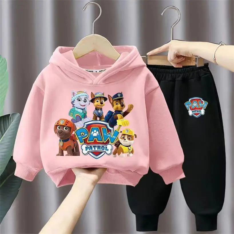 جديد أولاد' كاجوال outfits two-piece cotton hoodie بدلة with foreign ستايل cartoon printed توب children's sizes