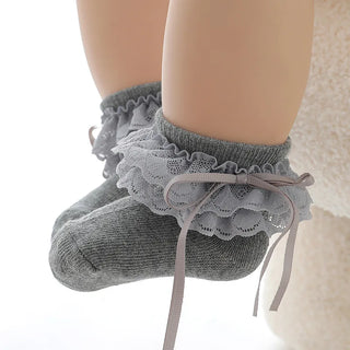 بنات' red bow-knit كاجوال socks full moon أميرة crew socks for ربيع وخريف baby knitted technique at high quality