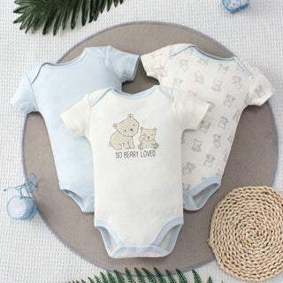 0-9 months baby ولد three-piece جمبسوت romper طقم 100% cotton onesie with snap button closure fashionable pajamas