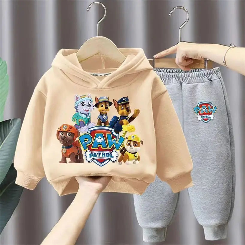 جديد أولاد' كاجوال outfits two-piece cotton hoodie بدلة with foreign ستايل cartoon printed توب children's sizes