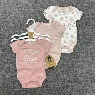 صيف أكمام قصيرة baby جمبسوت for أولاد and بنات three-piece cotton بدلة with printed pattern