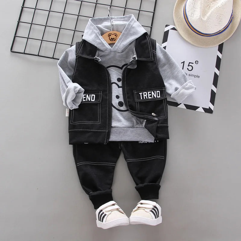 أولاد sports suits ربيع وخريف clothes handsome korean children clothes children baby sweater three-piece بدلة