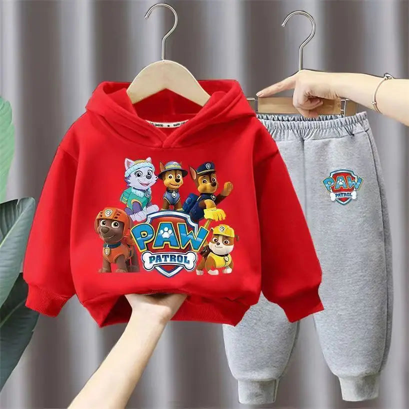 جديد أولاد' كاجوال outfits two-piece cotton hoodie بدلة with foreign ستايل cartoon printed توب children's sizes