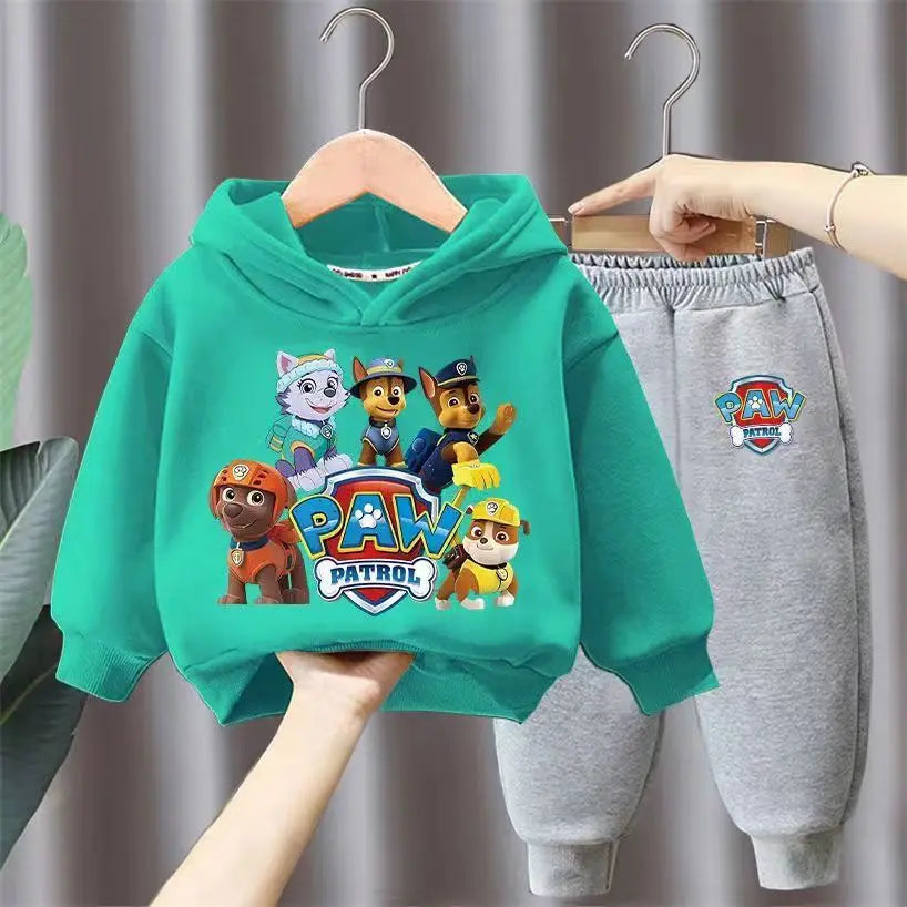 جديد أولاد' كاجوال outfits two-piece cotton hoodie بدلة with foreign ستايل cartoon printed توب children's sizes