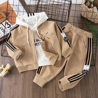 موضة 2025 جديد children's كاجوال sports بدلة for أولاد خريف hooded baseball outfit in cotton with fashionable print