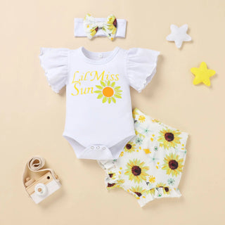 3pcs sets جديد born بنت toddler clothes طقم كم كشكش بنت clothing suits newest baby صيف matching قصير pants romper