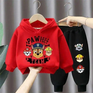 جديد أولاد' كاجوال outfits two-piece cotton hoodie بدلة with foreign ستايل cartoon printed توب children's sizes