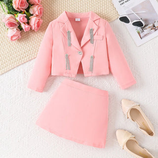 موضة 2025 خريف ربيع fashion ستايل for بنات multi-color lapel أكمام طويلة coat جيب two-piece clothes طقم