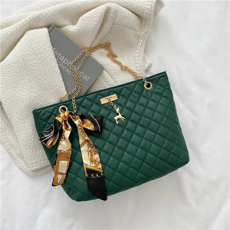 شنطة كتف كلاسيك للنساء - 2021 Ladies Fashion Leather Shoulder Lux