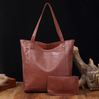 شنطة كتف كاجوال للنساء - Women's Soft Leather Hand Bags Oil Wax L