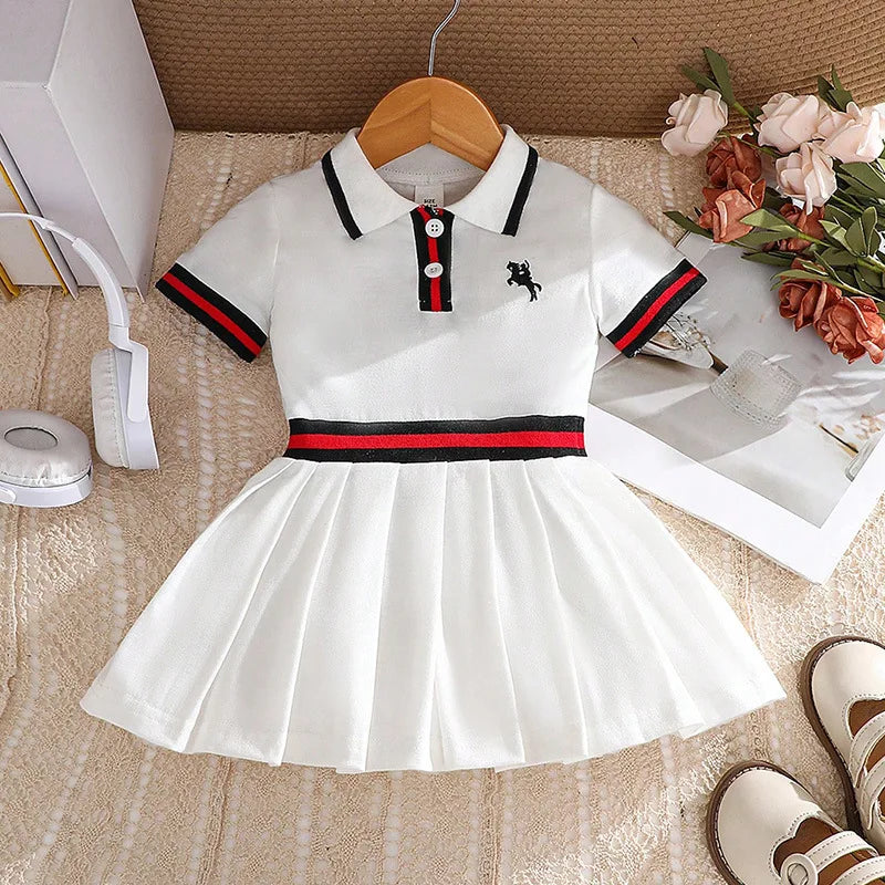 موضة 2025 صيف كاجوال children's clothing odm baby بنت جيب فستان printed knitted cross-border fashion female treasure أطفال
