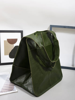 شنطة جلد فاخرة للنساء - Classic Retro Women's Bags Simple Casual