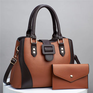 شنطة جلد أنيقة للنساء - Two Piece Set of New Fashionable Retro V