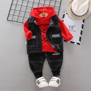 أولاد sports suits ربيع وخريف clothes handsome korean children clothes children baby sweater three-piece بدلة