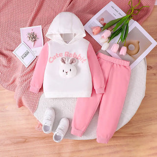 خريف شتاء cute rabbit بنات hooded فستان كاجوال foreign ستايل baby children's clothing with color أكمام