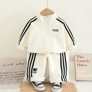 baby كاجوال sportswear موضة 2025 ربيع وخريف جديد ستايل handsome knitted cotton hoodie طقم قطعتين for أولاد and بنات