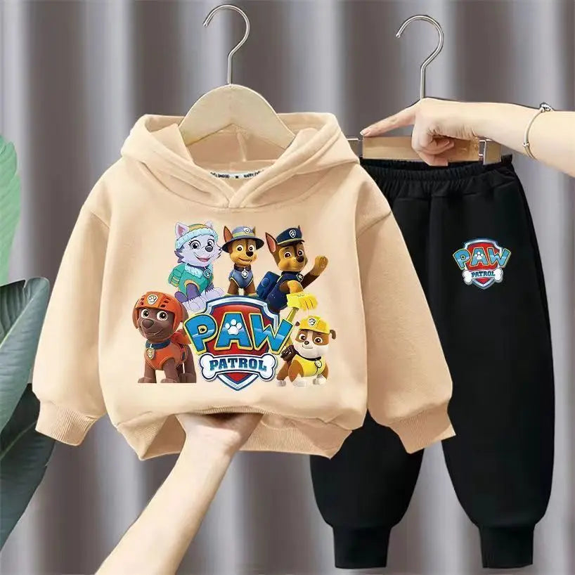 جديد أولاد' كاجوال outfits two-piece cotton hoodie بدلة with foreign ستايل cartoon printed توب children's sizes