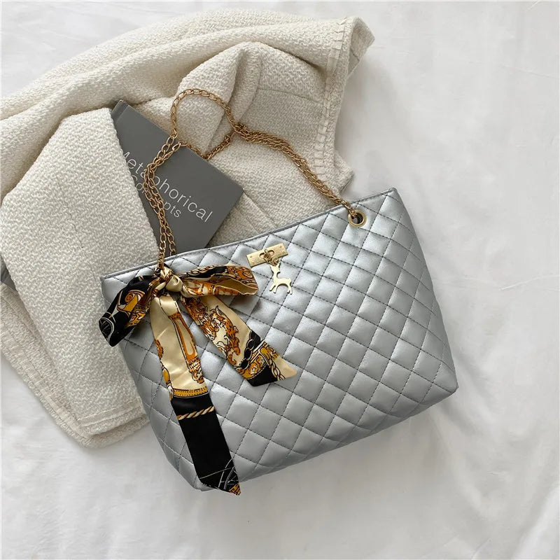 شنطة كتف كلاسيك للنساء - 2021 Ladies Fashion Leather Shoulder Lux